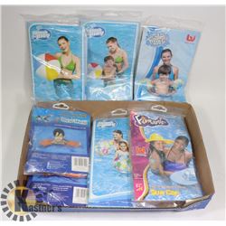 FLAT OF ASSORTED KIDS POOL TOYS