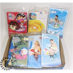 FLAT OF ASSORTED KIDS POOL TOYS