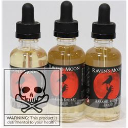 3 BOTTLES OFRAVEN'S MOON KARAMEL KUSTARD 0MG OF