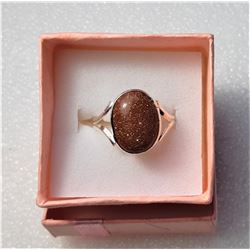 3) SILVER TONE WITH OVAL NATURAL GOLD