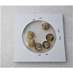 4)  LOT OF 6 ST. GAUDIN MINI 18k GOLD FILLED