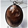 Image 1 : 6)  LARGE OVAL NATURAL JASPER PENDANT