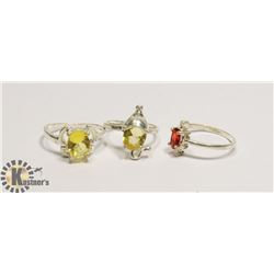 LOT OF THREE 925 STERLING SILVER CHILDRENS RINGS