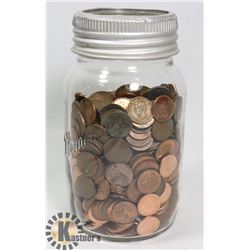 PENNIES- ANTIQUE SEALER JAR