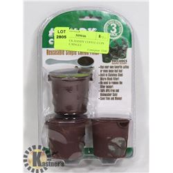 NEW 3 PACK HANDY COFFEE CUPS REUSABLE SINGLE