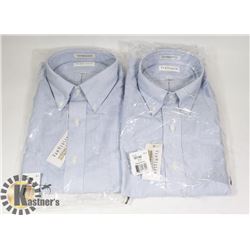 LOT OF TWO MENS SIZE LARGE VAN HEUSEN DRESS SHIRTS