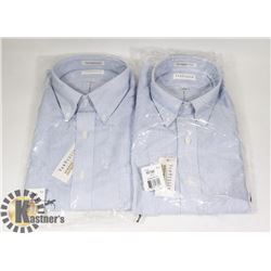 LOT OF TWO MENS SIZE LARGE VAN HEUSEN DRESS SHIRTS