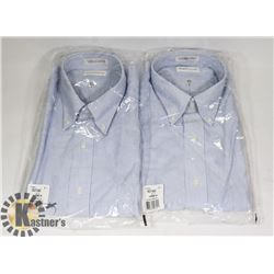 LOT OF TWO MENS SIZE LARGE VAN HEUSEN DRESS SHIRTS