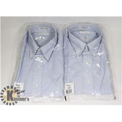 LOT OF TWO MENS SIZE LARGE VAN HEUSEN DRESS SHIRTS