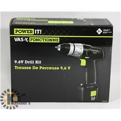 NEW POWER IT 9.6V DRILL KIT