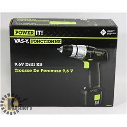 NEW POWER IT 9.6V DRILL KIT