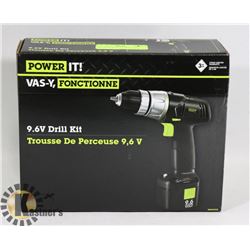 NEW POWER IT 9.6V DRILL KIT