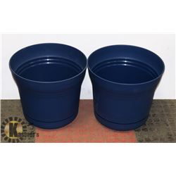 LOT OF 2 BLUE PLANTERS 14"