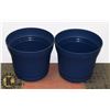 Image 1 : LOT OF 2 BLUE PLANTERS 14"