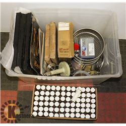 LARGE CLEAR BIN WITH NEW HOME SCIENCE,