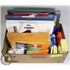 Image 1 : OFFICE SUPPLIES- BOX LOT OF MISC ITEMS