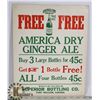 Image 1 : 1940S FORT WILLIAM CANADA GINGER ALE STORE SIGN