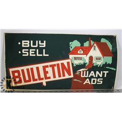 1940S EDMONTON BULLETIN STREET CAR SIGN