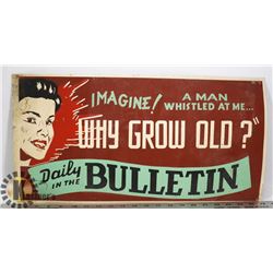 1940S EDMONTON BULLETIN STREET CAR SIGN