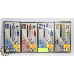 LOT OF 4 NEW BUFFALO 9PCS MATHEMATICAL SETS