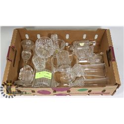 FLAT OF CRYSTAL ORNAMENTS AND MORE