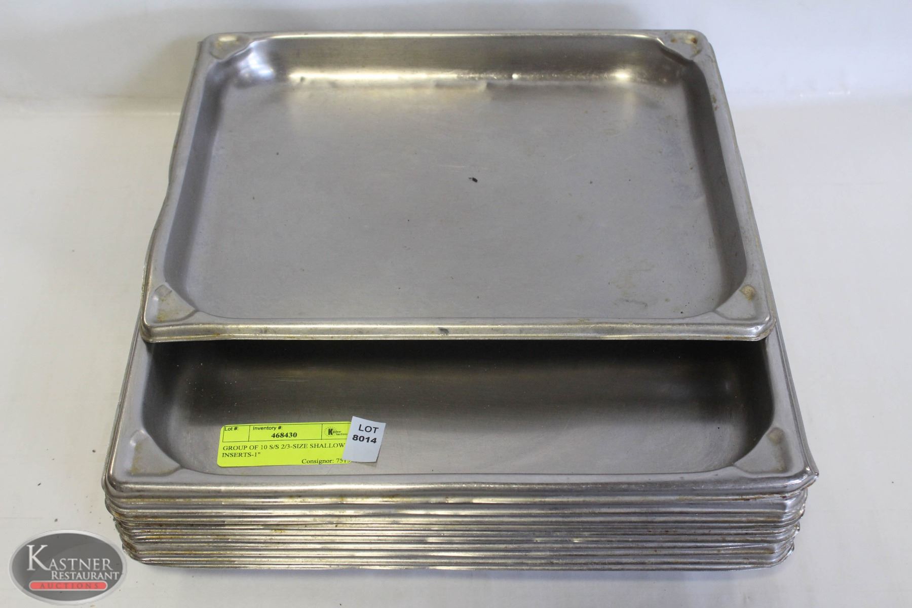 GROUP OF 10 S/S 2/3-SIZE SHALLOW INSERTS-1
