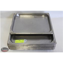 GROUP OF 10 S/S 2/3-SIZE SHALLOW INSERTS-1"