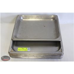 GROUP OF 9 S/S 2/3-SIZE SHALLOW INSERTS-1"