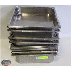 LOT OF TEN 2/3-SIZE STAINLESS STEEL INSERTS