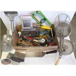 BAILIFF SEIZURE: FLAT OF ASSORTED KITCHEN UTENSILS