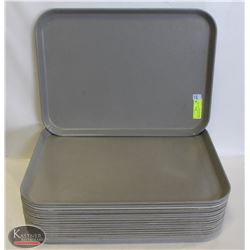 19 HEAVY-DUTY 15" X 20" GREY FIBERGLASS TRAYS