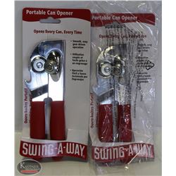 FOCUS PORTABLE RED CAN OPENER, LOT OF 2