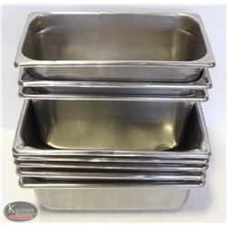 GROUP OF ASSORTED STAINLESS STEEL FOOD INSERTS