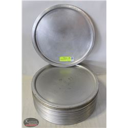 LOT OF 26 ALUMINUM PIZZA PANS W/ BRIMMED LIP-12"
