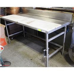 BAXTER STAINLESS STEEL WORK TABLE W/ POLY CUTTING