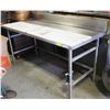 Image 1 : BAXTER STAINLESS STEEL WORK TABLE W/ POLY CUTTING