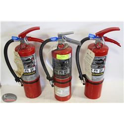 LOT OF 3 DRY CHEMICAL ABC FIRE EXTINGUISHERS