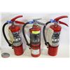 Image 1 : LOT OF 3 DRY CHEMICAL ABC FIRE EXTINGUISHERS
