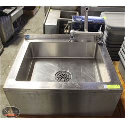 STAINLESS STEEL JANITORIAL SINK W/ NEW T&S WALL