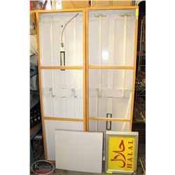 GROUP OF THREE 6' ILLUMINATED PANEL MENU FRAMES