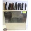 Image 1 : STAINLESS STEEL TABLE-MOUNT KNIFE RACK W/ 12