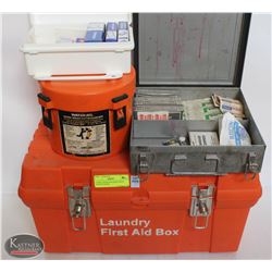 2 FIRST-AID KITS & BURN WRAP EXTINGUISHER