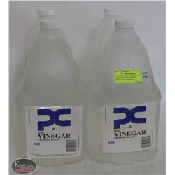FOUR 4L JUGS OF WHITE VINEGAR-NO BB DATE