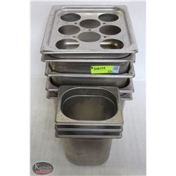 LOT OF ASSORTED STAINLESS STEEL INSERTS