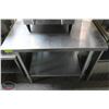 Image 1 : 36" X 30" STAINLESS STEEL PREP-TABLE W/ UNDERSHELF