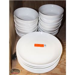 BAILIFF SEIZURE LOT OF 22 WHITE SERVING BOWLS &