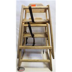 BAILIFF SEIZURE TWO LIGHT-BROWN HIGH-CHAIRS