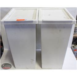 BAILIFF SEIZURE TWO WHITE IKEA BINS W/ 2 FLIP-LIDS