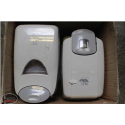 LOT OF 6 WOOD WYANT WALL MOUNT SOAP DISPENSERS