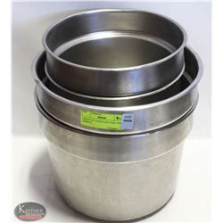 GROUP OF 4 STAINLESS STEEL SOUP INSERTS